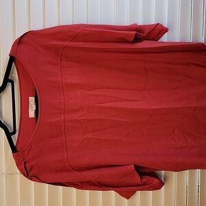Loft Salmon colored Short sleave top, sz Large